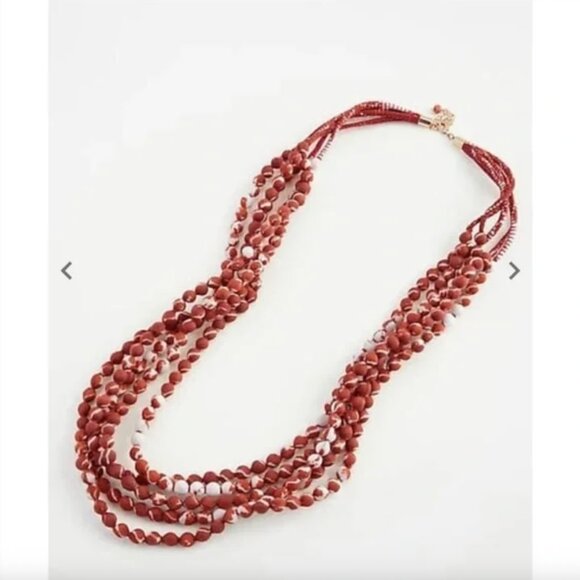 New J.Jill Gorgeous Pure Jill Orange Tie-Dye-Print Multistrand Bead Necklace $64 - Picture 5 of 8